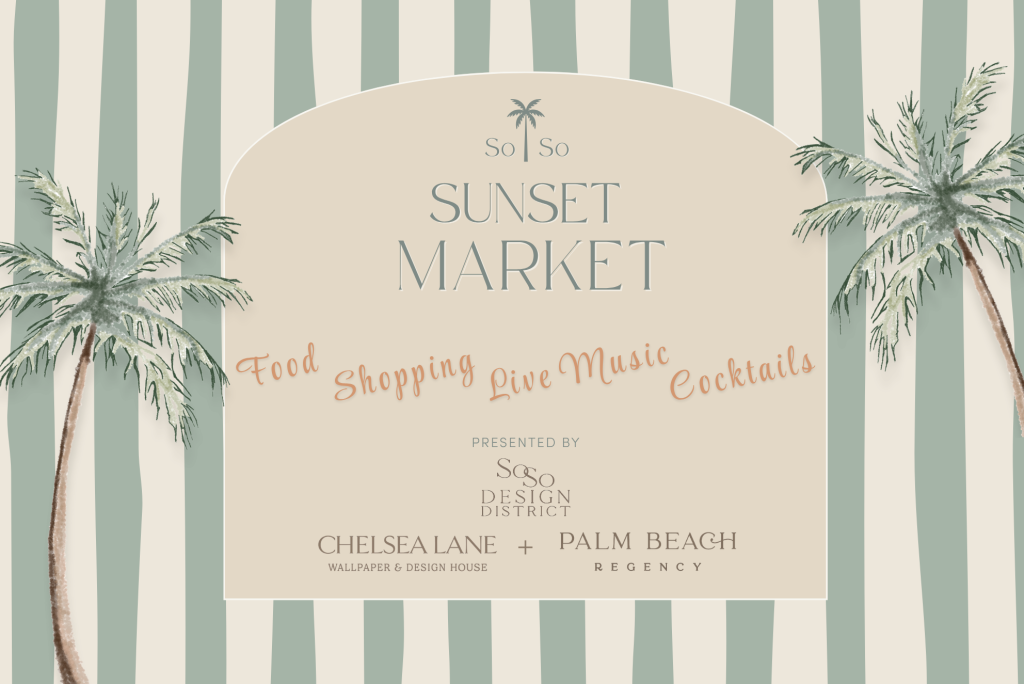 Foto do SoSo Sunset Market, apresentado pelo SoSo Design District