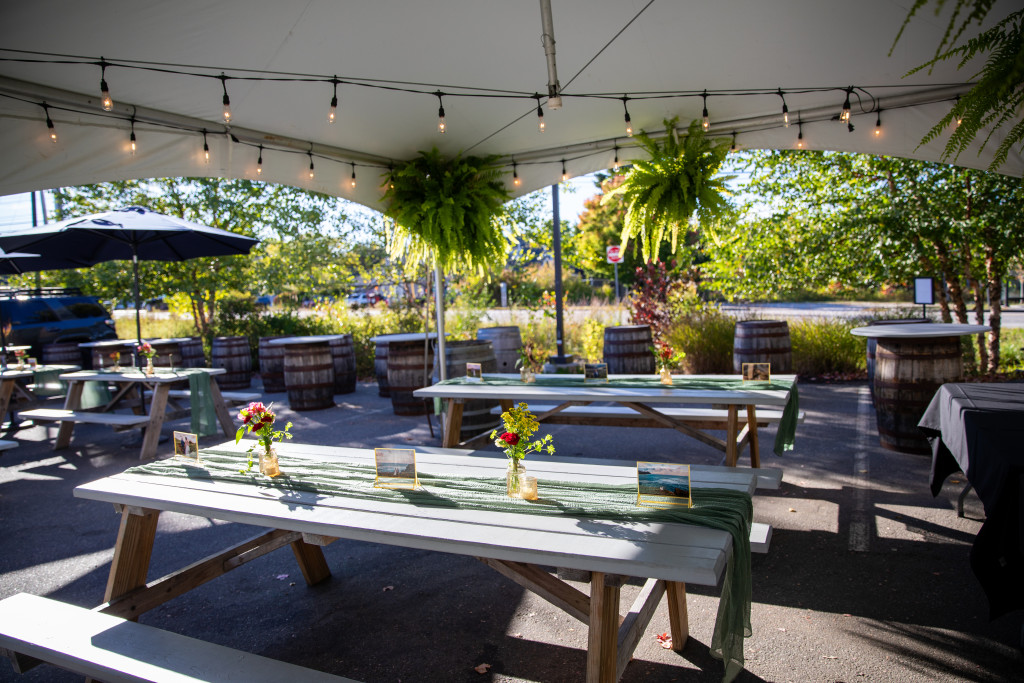 Tables for Outdoor Event. Photo Credit: Maine Beer Company