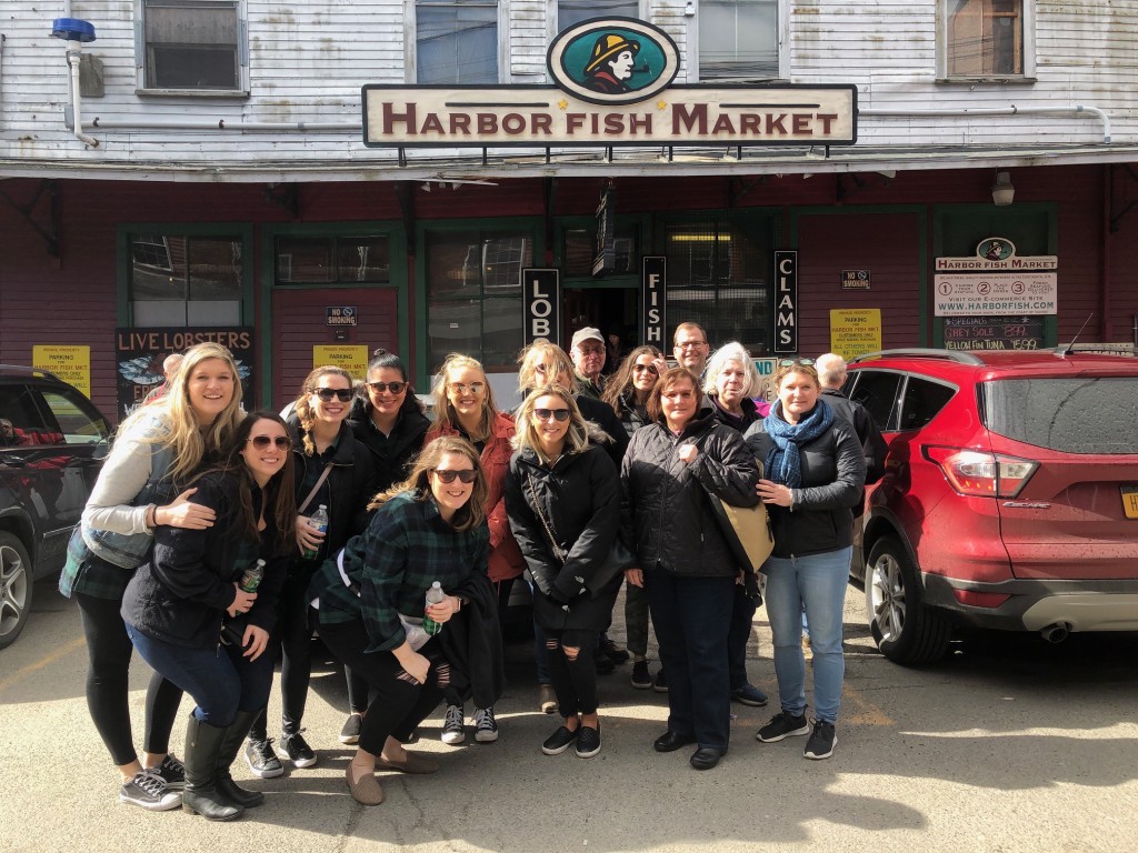 Tour Group at Harbor Fish Market. Photo Credit: Maine Day Ventures