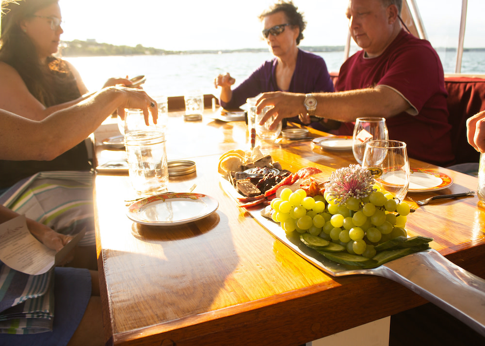 Charcuterie on Boat. Photo Credit: Casco Bay Custom Charters