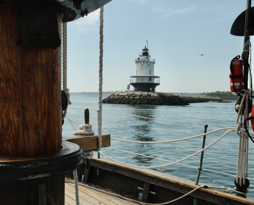 Spring Point Ledge Light from boat. Photo Credit: Burbank Photography
