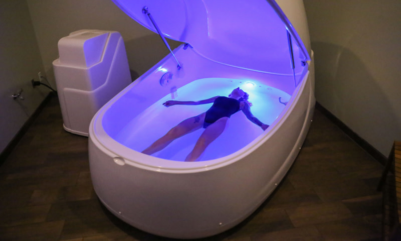 Person floating. Photo Credit: Float Harder
