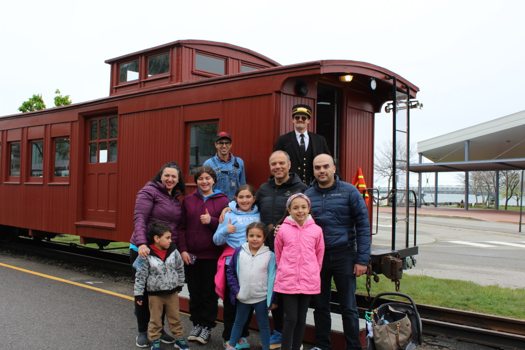 Family with Conductor. Photo Credit: Maine Narrow Gauge