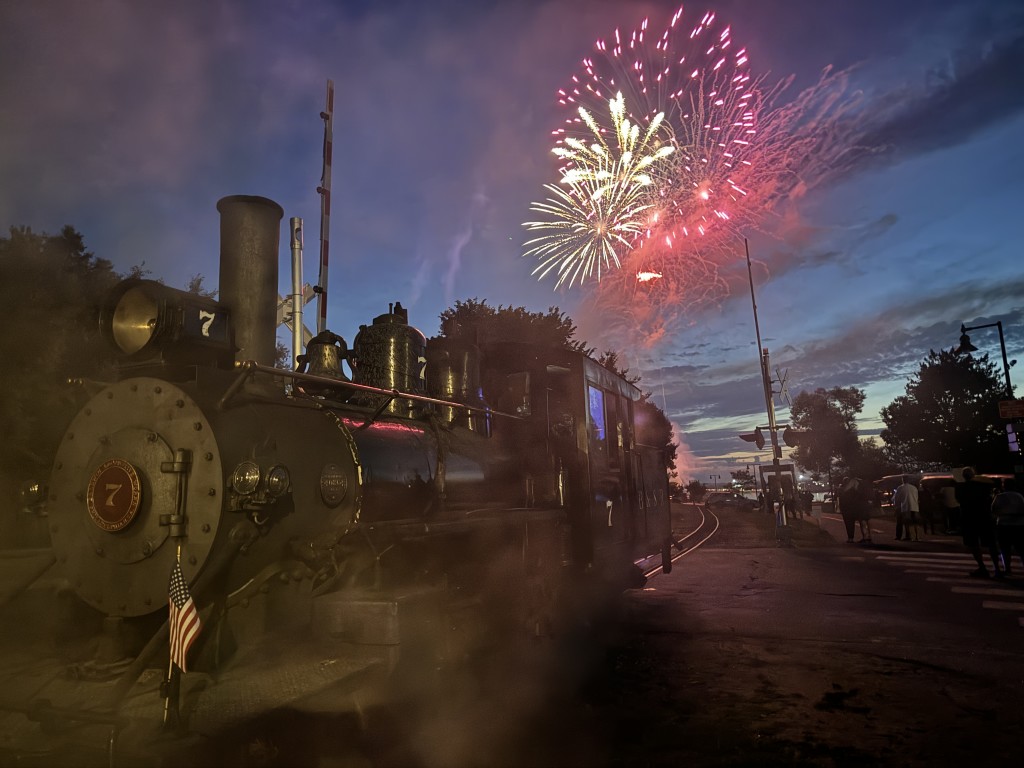 Fireworks. Photo Credit: Maine Narrow Gauge Railroad