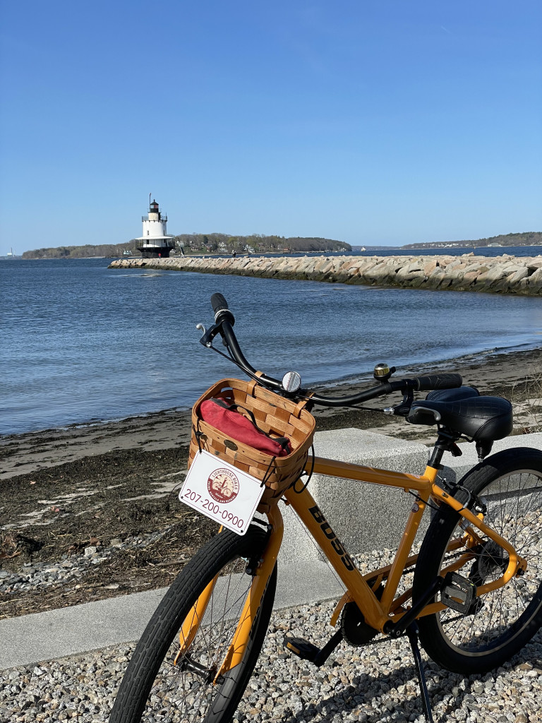 Bike at Spring Point Ledge Lighthouse. Photo Credit: Leah Day
