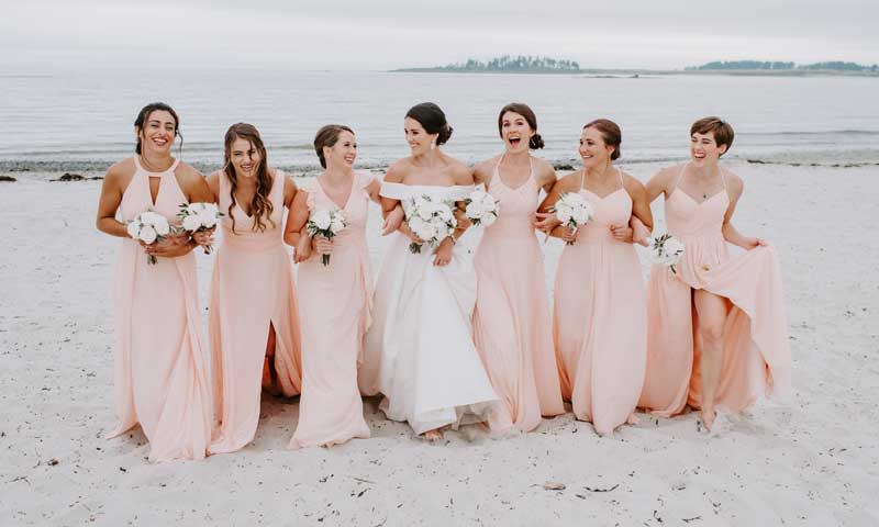 Bridal Party on Beach. Photo Provided by Inn by the Sea