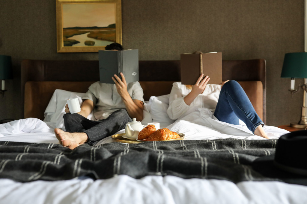 Couple Reading in Guest Room with Breakfast. Photo Credit: Read McKendree