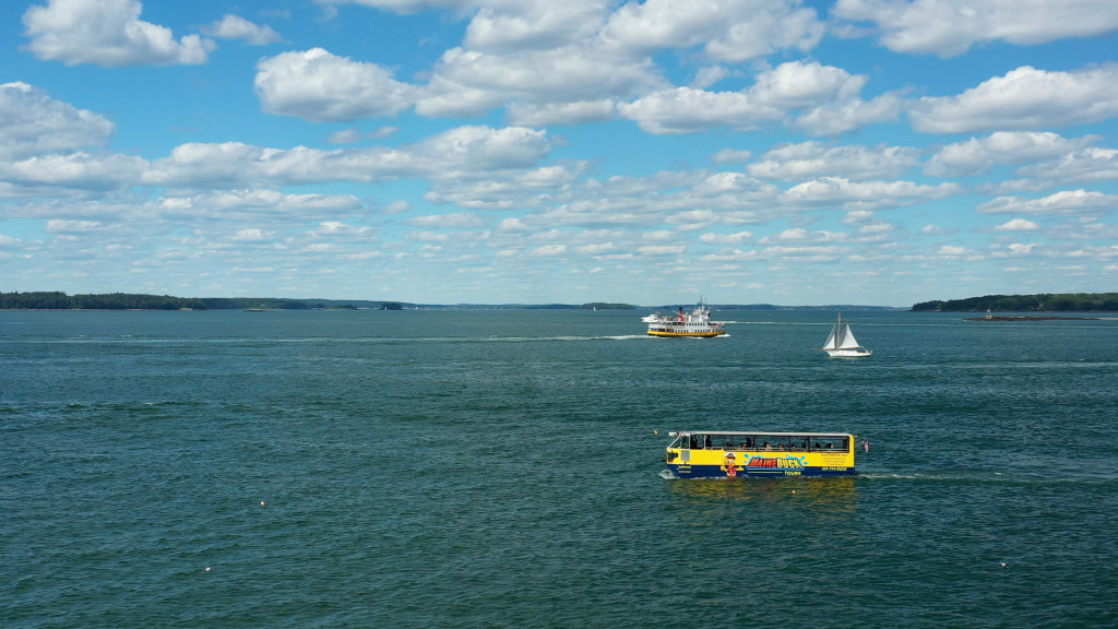 Duck Boat on Casco Bay. Photo Credit: Quack N' Cruise