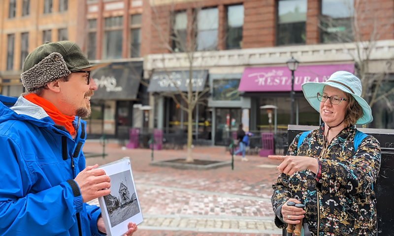 Tour in Monument Square. Photo Credit: Dela Murphy