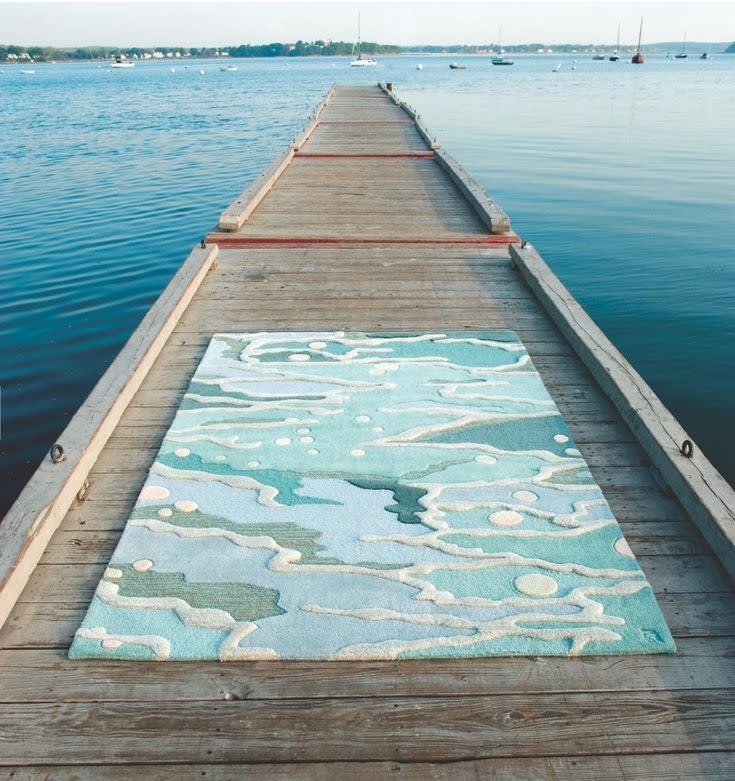 Ocean Rug on Dock. Photo Credit: Angela Adams