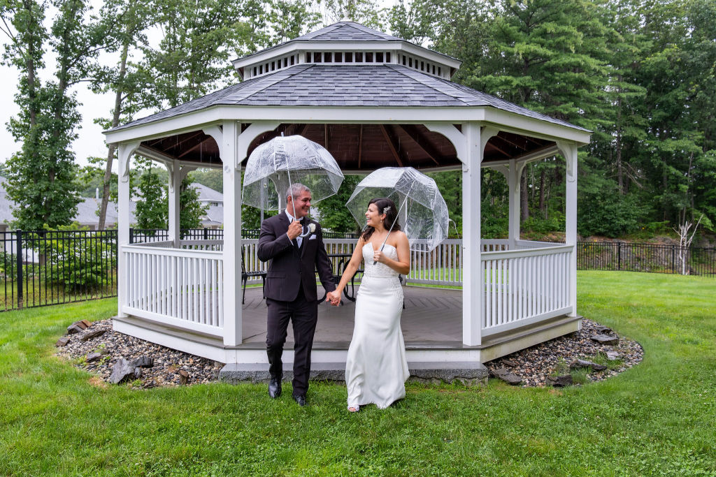 Wedding Couple at Gazebo. Photo Credit: VMG Productions