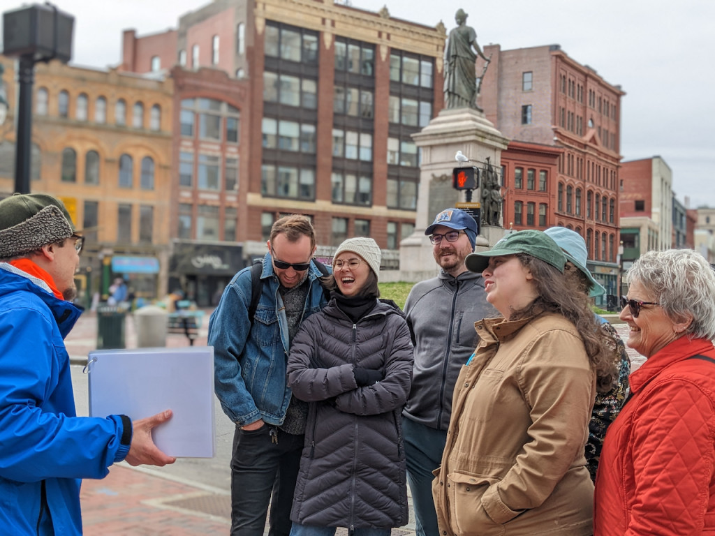 Tour in Monument Square. Photo Credit: Dela Murphy