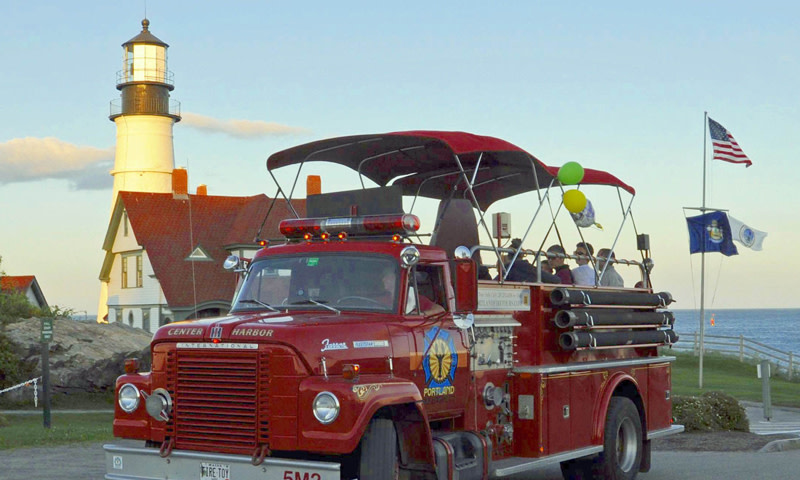 Tour by Portland Head Light. Photo Credit: Portland Fire Engine Co.