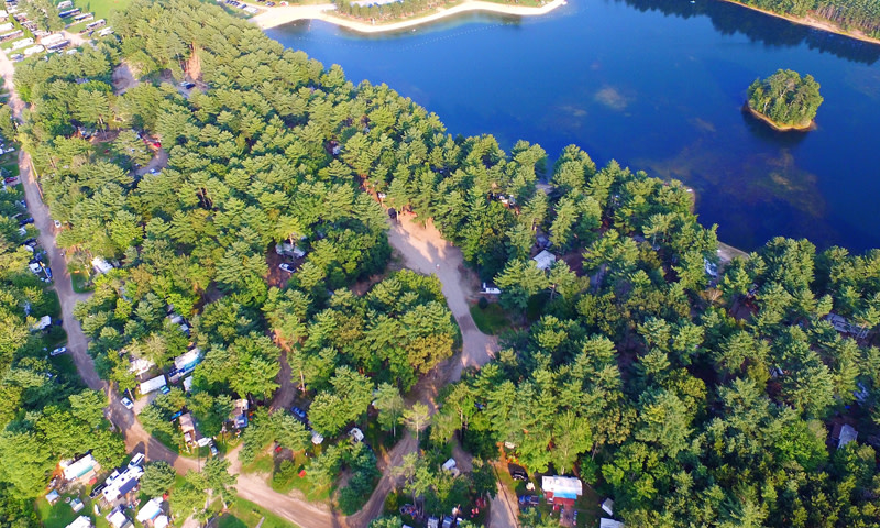 Camground Aeriel View. Photo Provided by Wassamki Springs Campground