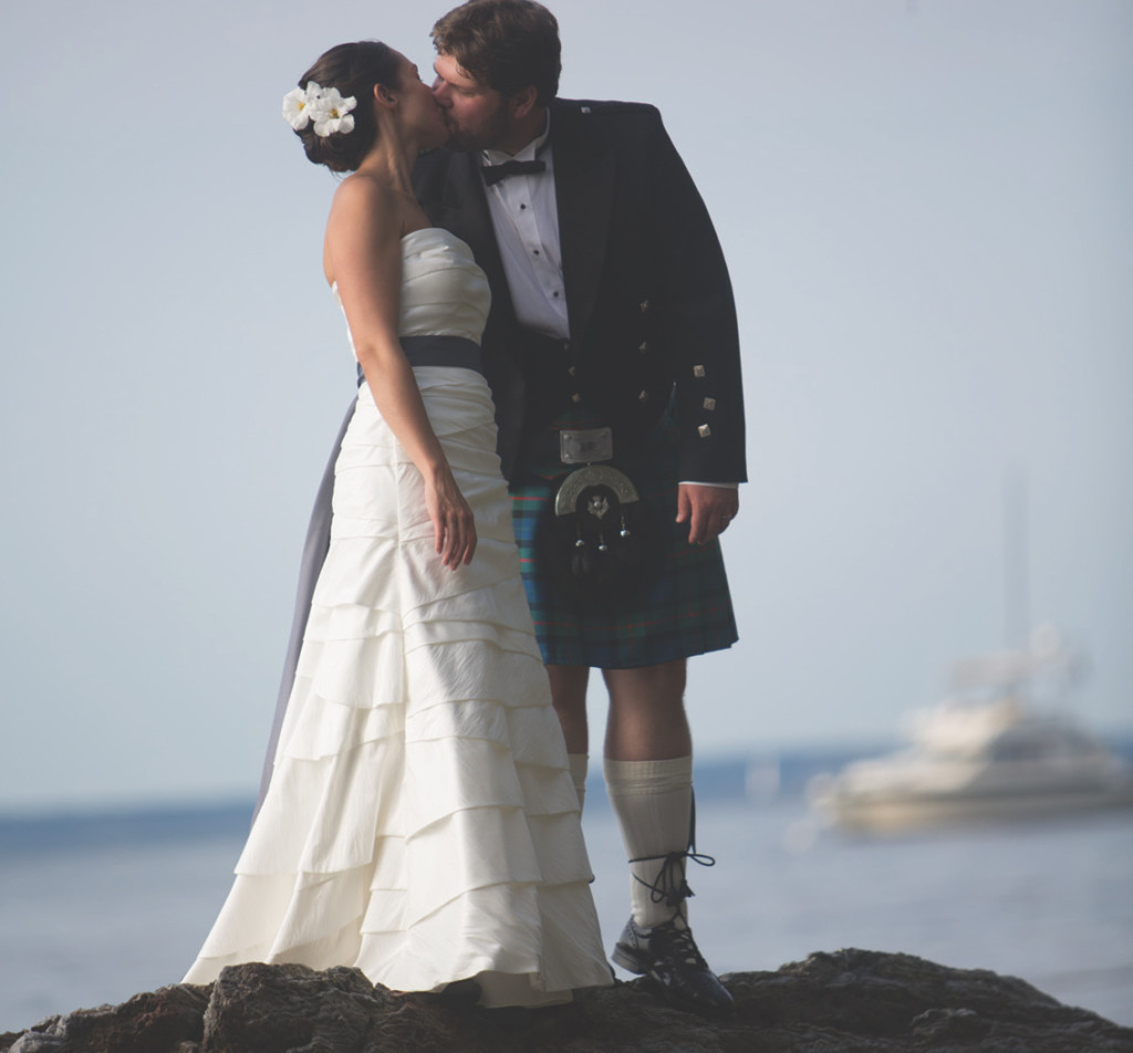 Wedding Couple. Photo Credit: Casco Bay Custom Charters