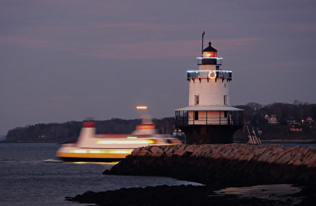 Ferry Passing Lighthouse. Photo Credit: Christina Napoli