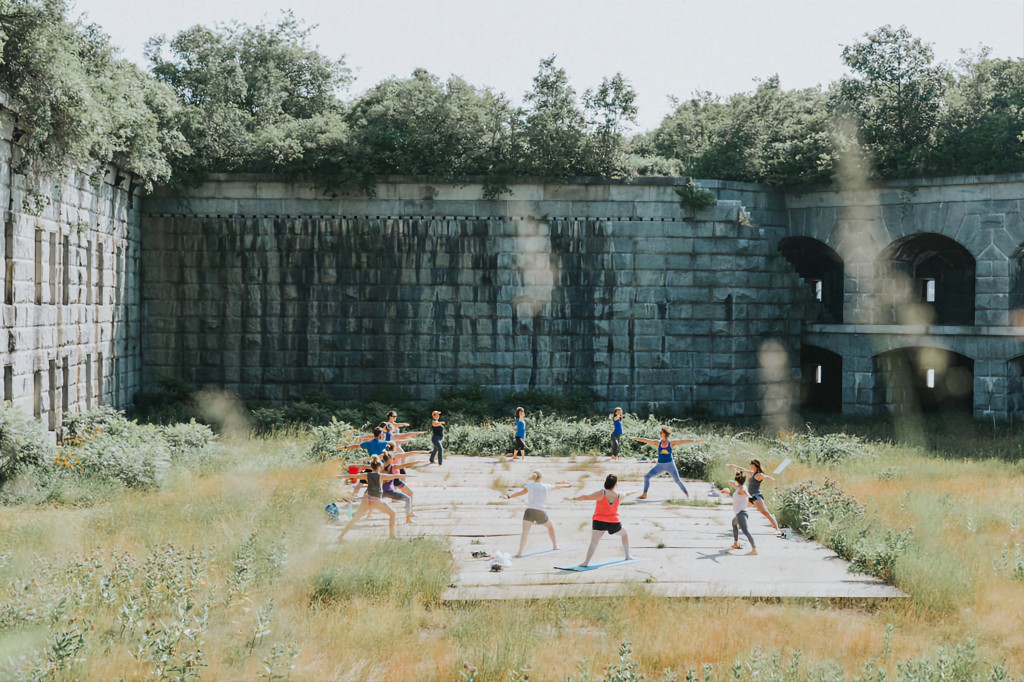Yoga at Fort Gorges. Photo Credit: Courtney Elizabeth Photography
