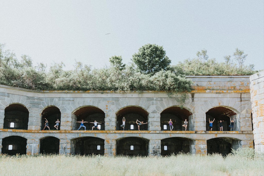 Yoga at Fort Gorges. Photo Credit: Courtney Elizabeth Photography