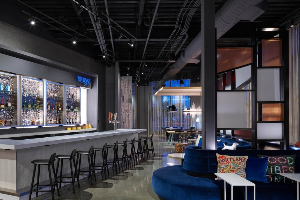 WXYZ Bar. Photo Provided by Aloft by Marriott Portland Downtown Waterfront ME