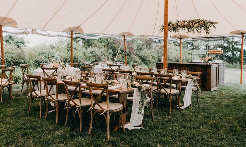 Tented Reception. Photo Credit: Emily Delamater