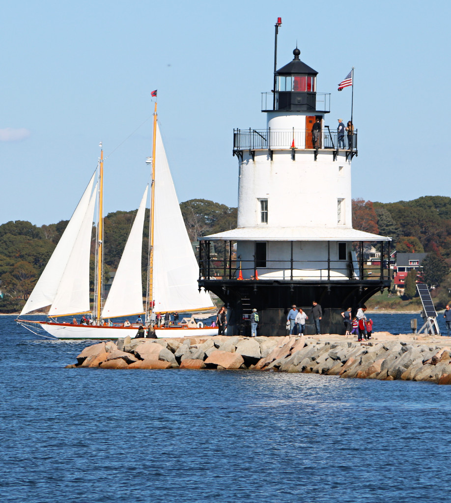 Spring Point Ledge Light with Sailboat. Photo Credit: Christina Napoli