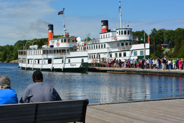 Boarding a cruise on Georgian Bay