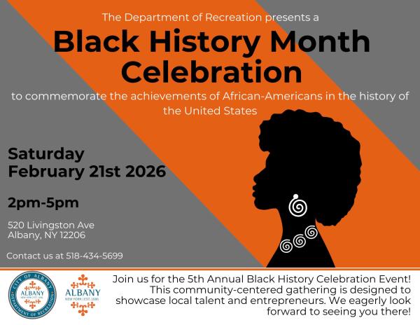 City of Albany Department of Recreation Black History Month Graphic
