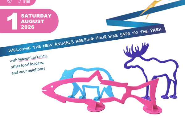 Alaska Animal-Themed Bike Rack Ribbon Cutting Celebration