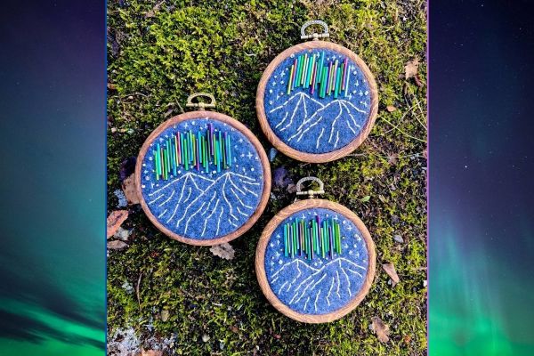 Mountain Aurora Beaded Embroidery