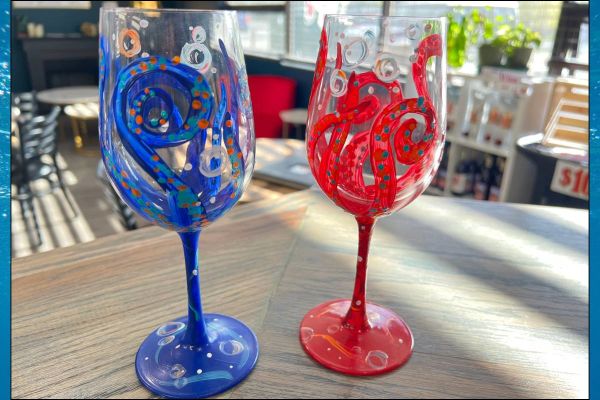 Bubbles: Paint a set of Wine Glasses