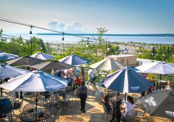 The deck at 49th State Brewing Company in downtown Anchorage.