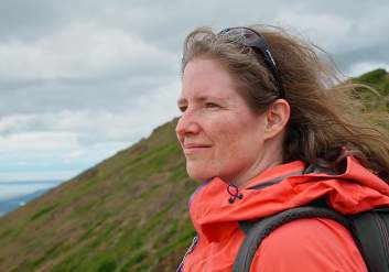 Guidebook author Lisa Maloney hikes the Chugach Mountains