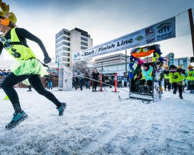 The outhouse races are one of the wild event of Anchorage Fur Rondy.
