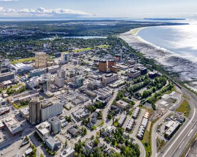 Aerial shot of Anchorage