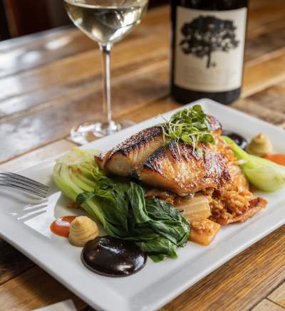 A miso glazed fish dinner at an Anchorage restaurant.