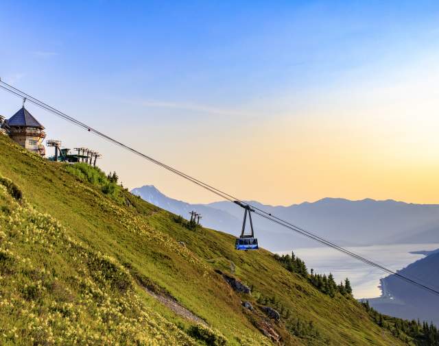 Alyeska Aerial Tram ascending in Girdwood