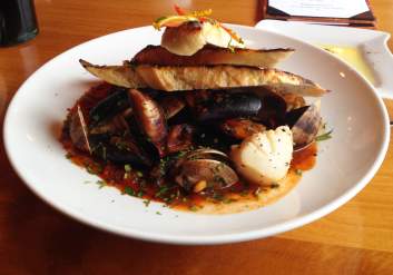 A Seafood meal in Anchorage.