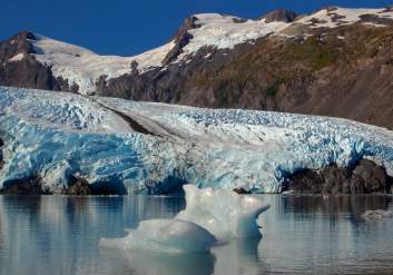 Portage Glacier with icebergs