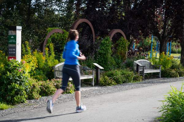 Runner on the Chester Creek Trail