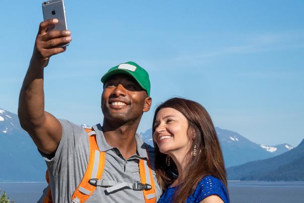Taking pictures along Turnagain Arm.