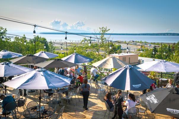 The deck at 49th State Brewing Company in downtown Anchorage.