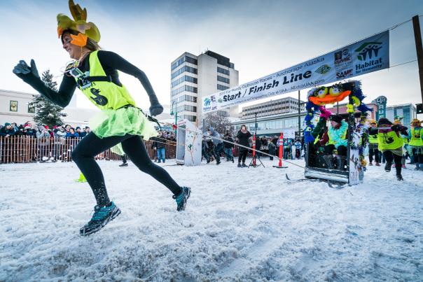 The outhouse races are one of the wild event of Anchorage Fur Rondy.