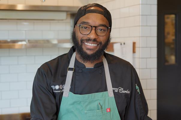 Chef Carlos Walker in South Restaurant in Anchorage