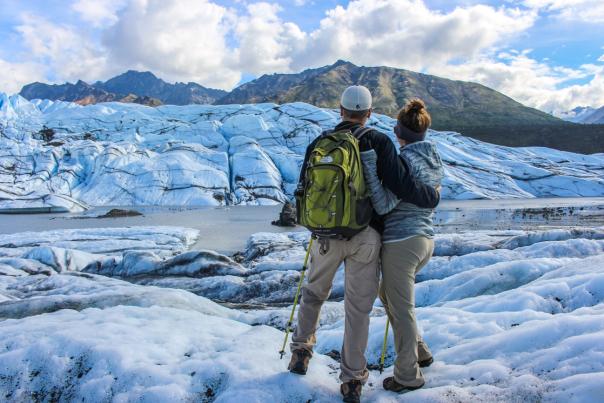 Couple at Matanuska Glacier, Outside Anchorage, AK