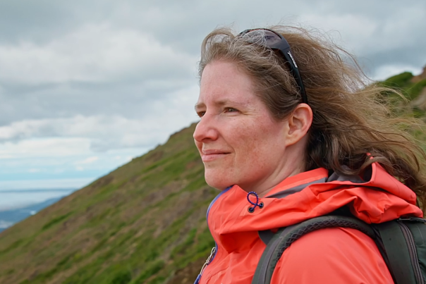 Guidebook author Lisa Maloney hikes the Chugach Mountains