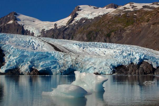 Portage Glacier with icebergs