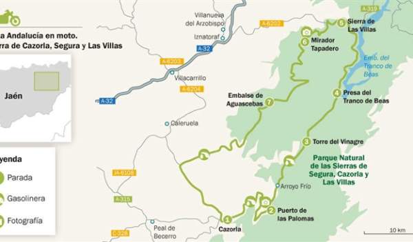 Ruta en moto Sierras de Cazorla, Segura y Las Villas