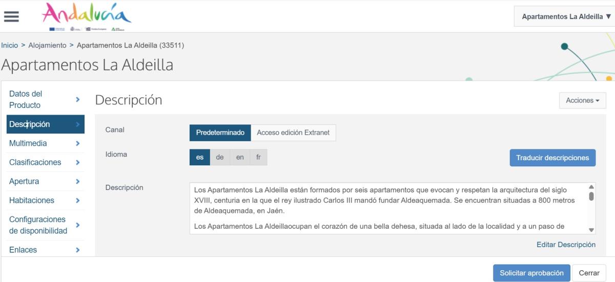 Descripción de un producto