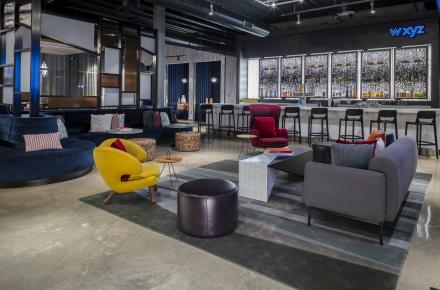 Aloft Arlington South Lobby and Bar area