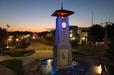 Mineral Well Public Plaza Night Photo